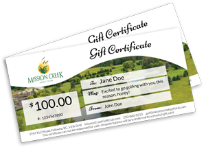Mission Creek Golf: Gift Certificates