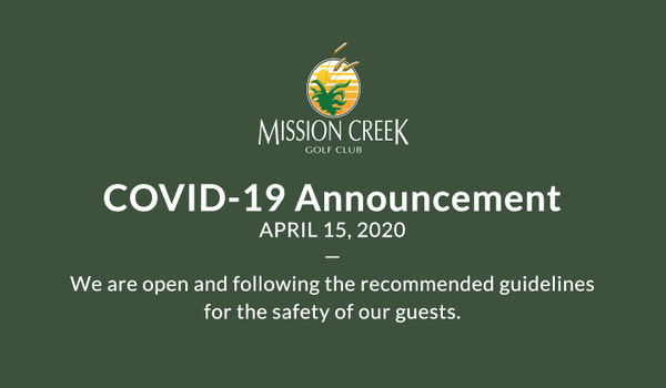  COVID-19 Announcement Mission Creek Golf Club Kelowna
